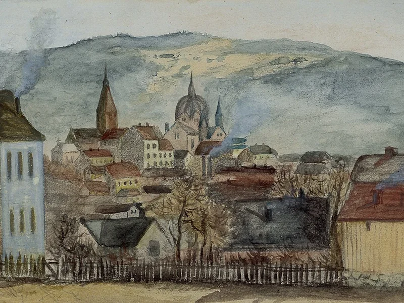 1851-Clara Mørch - Vista da Rosenborg Løkke verso est